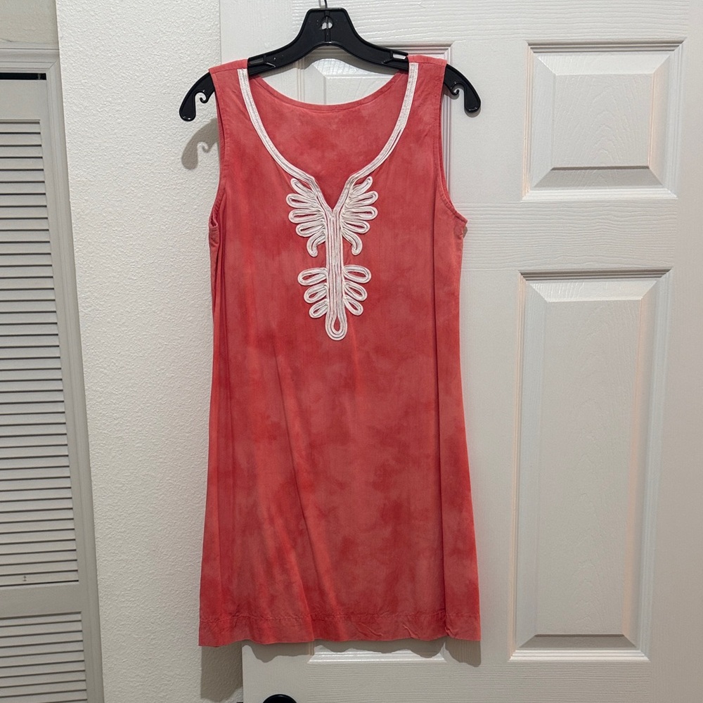 Elegant Coral Sleeveless Dress